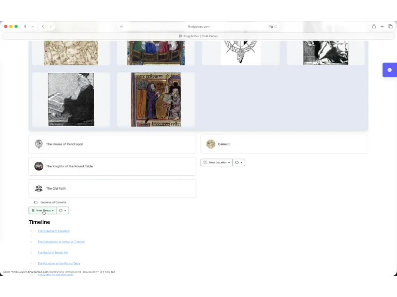 world home page with zoom on factions example screenshot