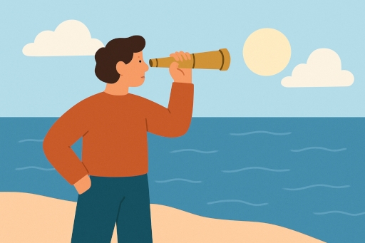 no shares placeholder, person searching horizon