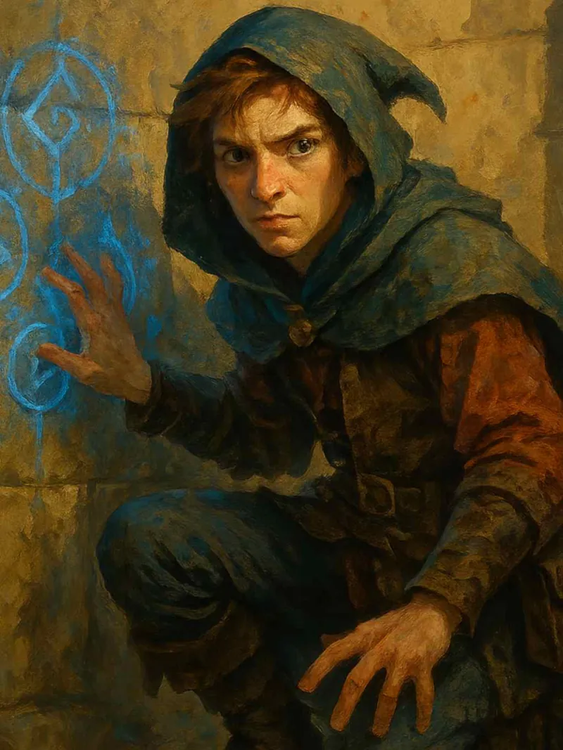 Example output: humanoid hacker in fantasy setting