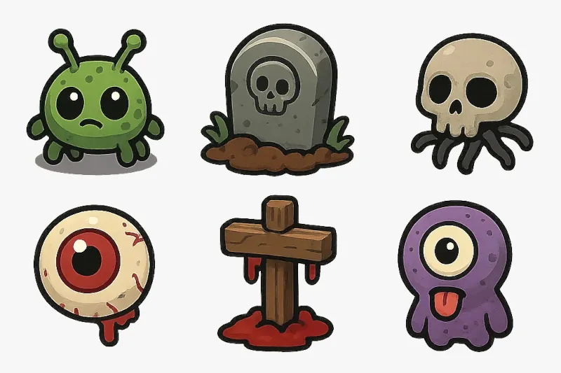 Example doodad output of graveyard tokens